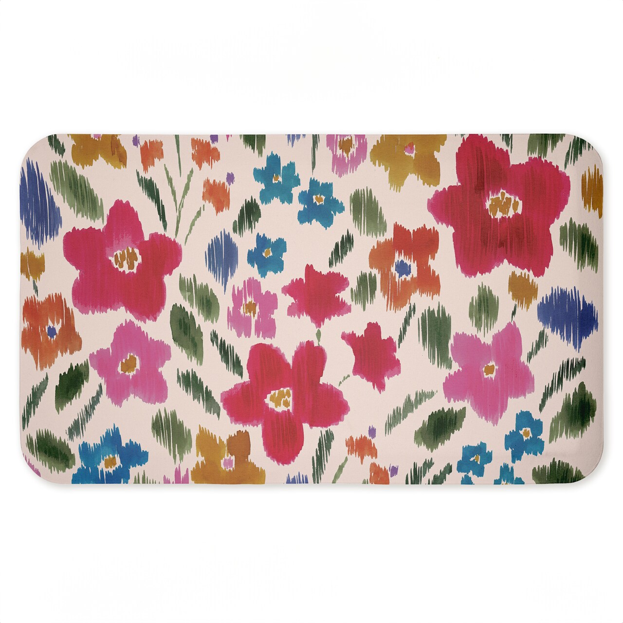 Stupell Industries Boho Ikat Flowers Printed Anti-Fatigue Floor Mat, design by Heather McLaughlin, 30"x18"